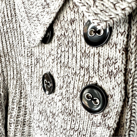 Cache Vintage 90s Baby Doll Crop Swing Sweater Buttons Bell Sleeve Chunky Knit M - Picture 4 of 9